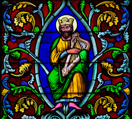 King David - Stained Glass in Bayeux