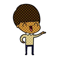 happy cartoon boy