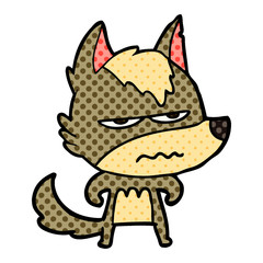 cartoon annoyed wolf