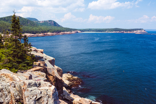 Otter Cliff and View toward Great Head. Acadia National Park.