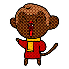 cartoon laughing monkey