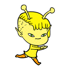 cute cartoon alien girl