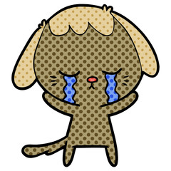 cute puppy crying cartoon
