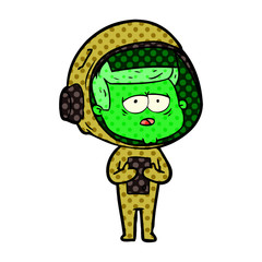 cartoon tired astronaut