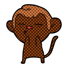 cartoon suspicious monkey