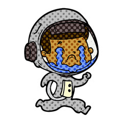 cartoon crying astronaut