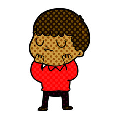 cartoon grumpy boy