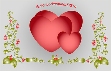 Decorative colorful floral hearts. EPS10 vector illustration