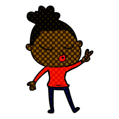cartoon calm woman