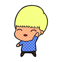 happy cartoon boy