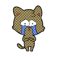 cartoon crying cat