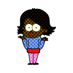 cartoon girl pouting