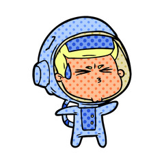 cartoon stressed astronaut