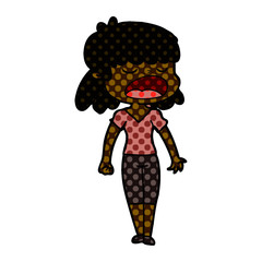 cartoon woman talking loudly