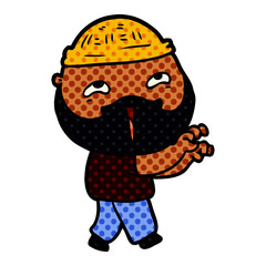 cartoon happy bearded man
