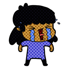 cartoon woman in tears