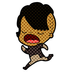cartoon cool hipster girl talking