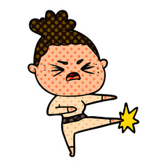 cartoon angry woman