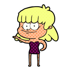 cartoon smiling woman