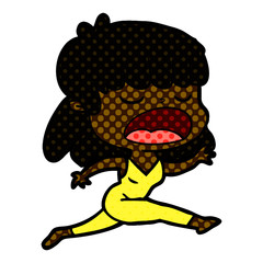 cartoon woman talking loudly