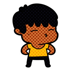 Obraz premium cartoon curious boy