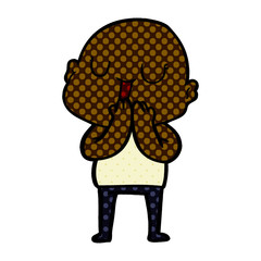 Obraz premium happy cartoon bald man