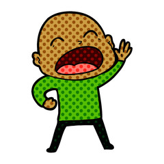 cartoon shouting bald man