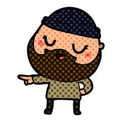 cute cartoon man with beard