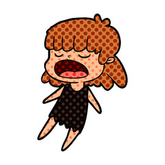 cartoon woman talking loudly