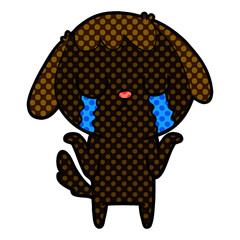 cute cartoon dog crying