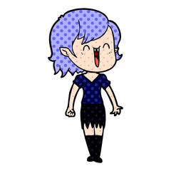 cute cartoon happy vampire girl