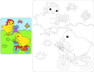 Easter chicken bicycle