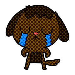 cute cartoon dog crying