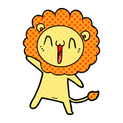 happy cartoon lion