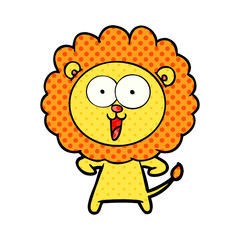 happy cartoon lion