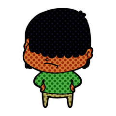 cartoon boy with untidy hair
