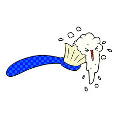 cartoon toothbrush and toothpaste