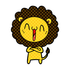 happy cartoon lion