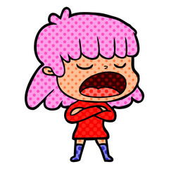 cartoon woman talking loudly