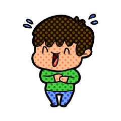 cartoon laughing boy