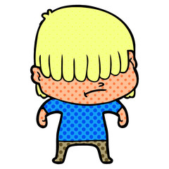 cartoon boy with untidy hair