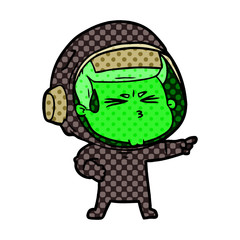 cartoon stressed astronaut