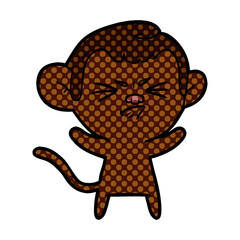 cartoon annoyed monkey