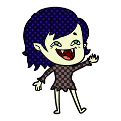 cartoon laughing vampire girl