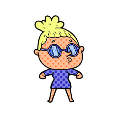 cartoon woman wearing glasses