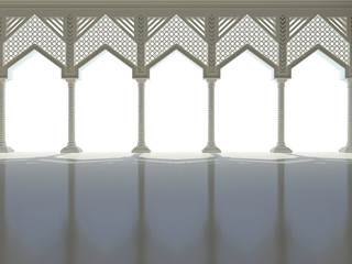 Fototapeta premium Beautiful colonnade. 3D render