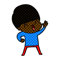happy cartoon boy