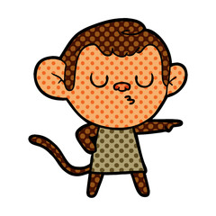 cartoon calm monkey