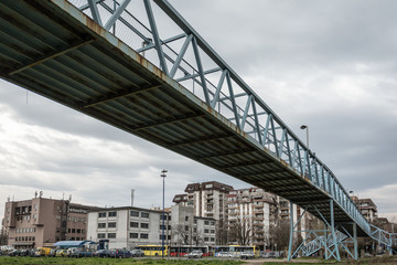 Fototapeta na wymiar Belgrade, Serbia Marth 03, 2016: Overpass construction