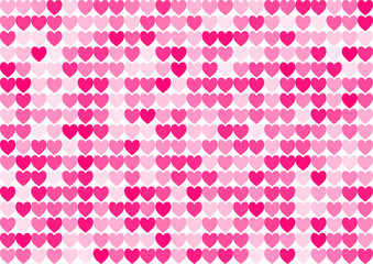 Love seamless background with straight smooth pink hearts